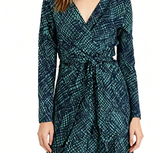 Vestido Wrap Dress Geo Print MICHAEL KORS (L) NUEVO