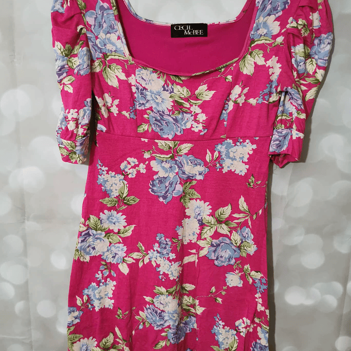 Vestido Flores Manga 3/4 CECIL MC BEE (XS) COMO NUEVO 2