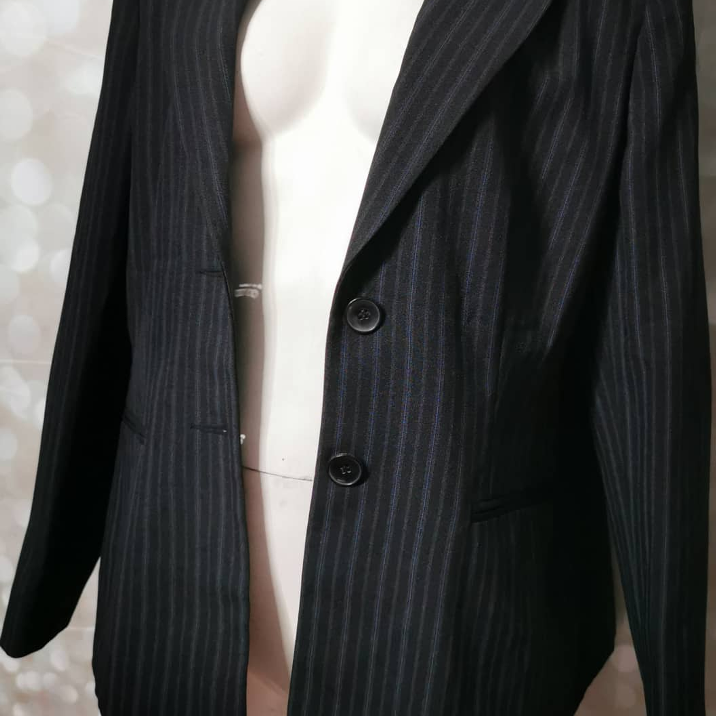 Blazer Pinstripe Navy AMARANTO (XL) NUEVO ETIQUETAS  2