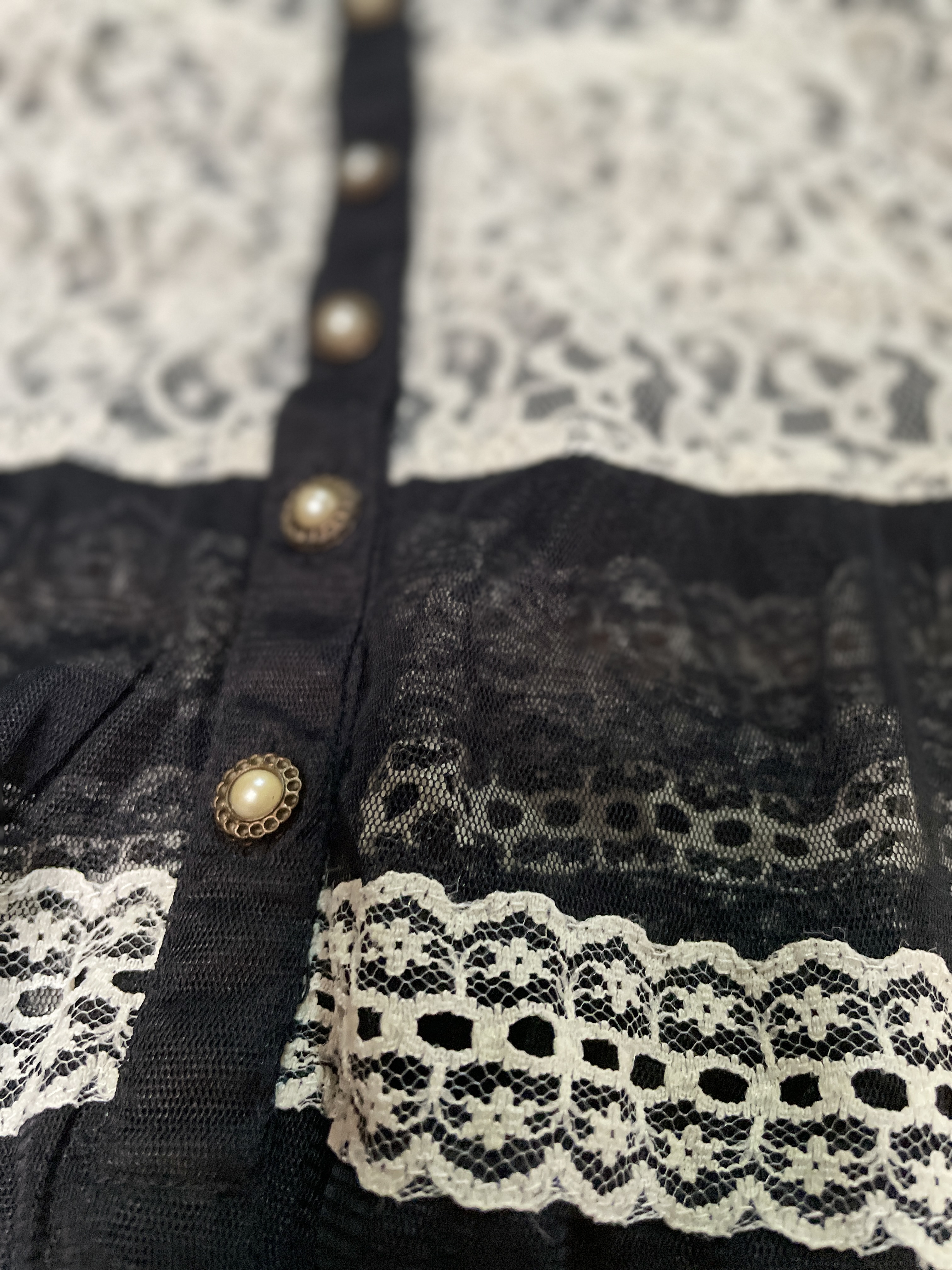Vestido/Tapado Malla Encaje Vintage Gothic JESSICA'S ATTIC (S)  3
