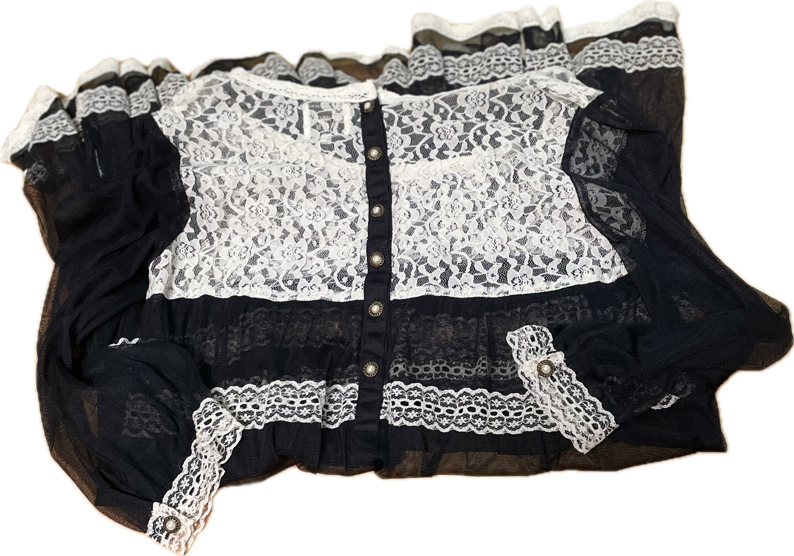 Vestido/Tapado Malla Encaje Vintage Gothic JESSICA'S ATTIC (S)  4