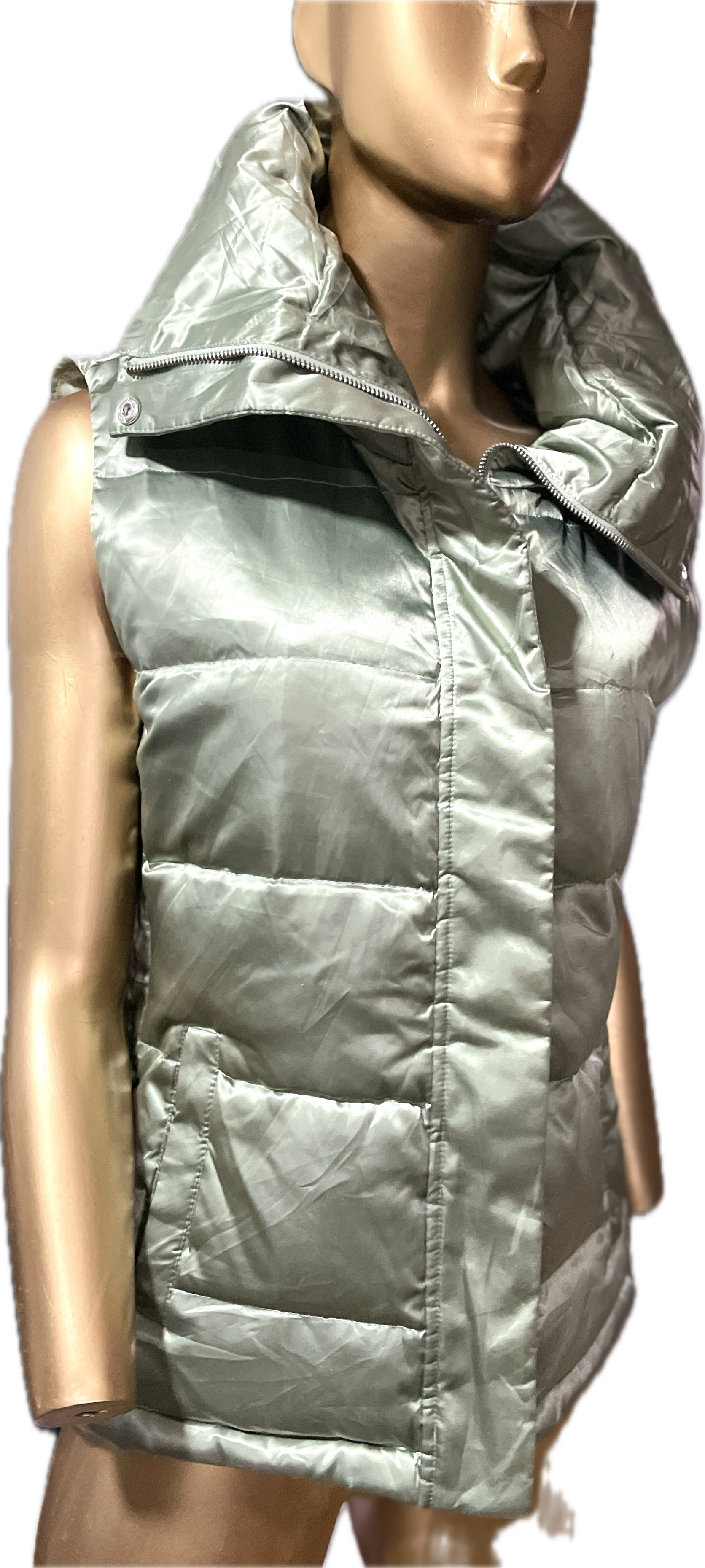 Chaqueta Puffer Quilted Satín 100% Pluma Pato TALBOTS (M) COMO NUEVO 2