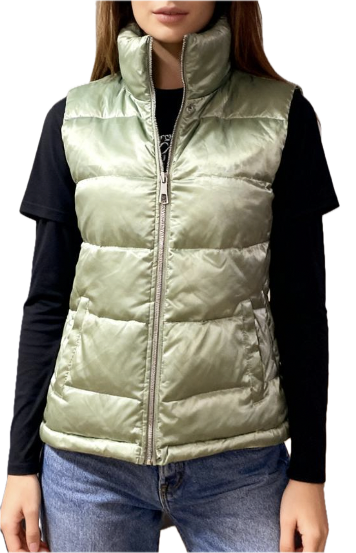 Chaqueta Puffer Quilted Satín 100% Pluma Pato TALBOTS (M) COMO NUEVO 1