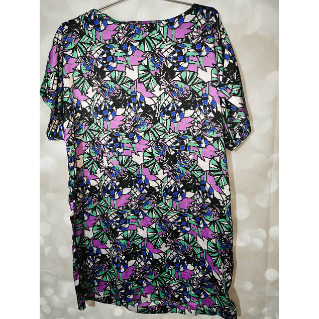 Vestido Polera Estampado Satinado TOPSHOP (S-M) NUEVO