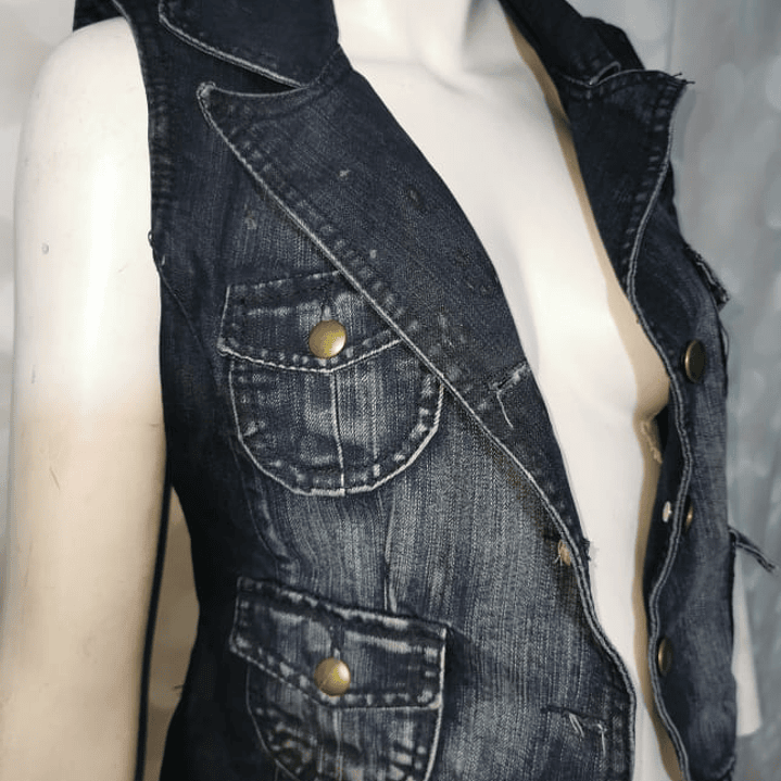 Chaqueta Sin Mangas Denim Calavera Tachas DIVINO JEANS (S) 3