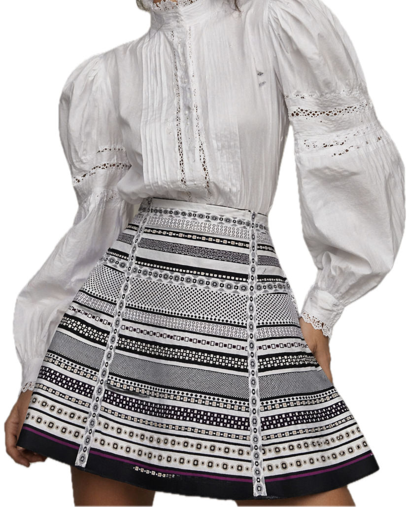 Falda Flare Knit Geometric DIANE VON FURSTENBERG (M) NUEVO 1