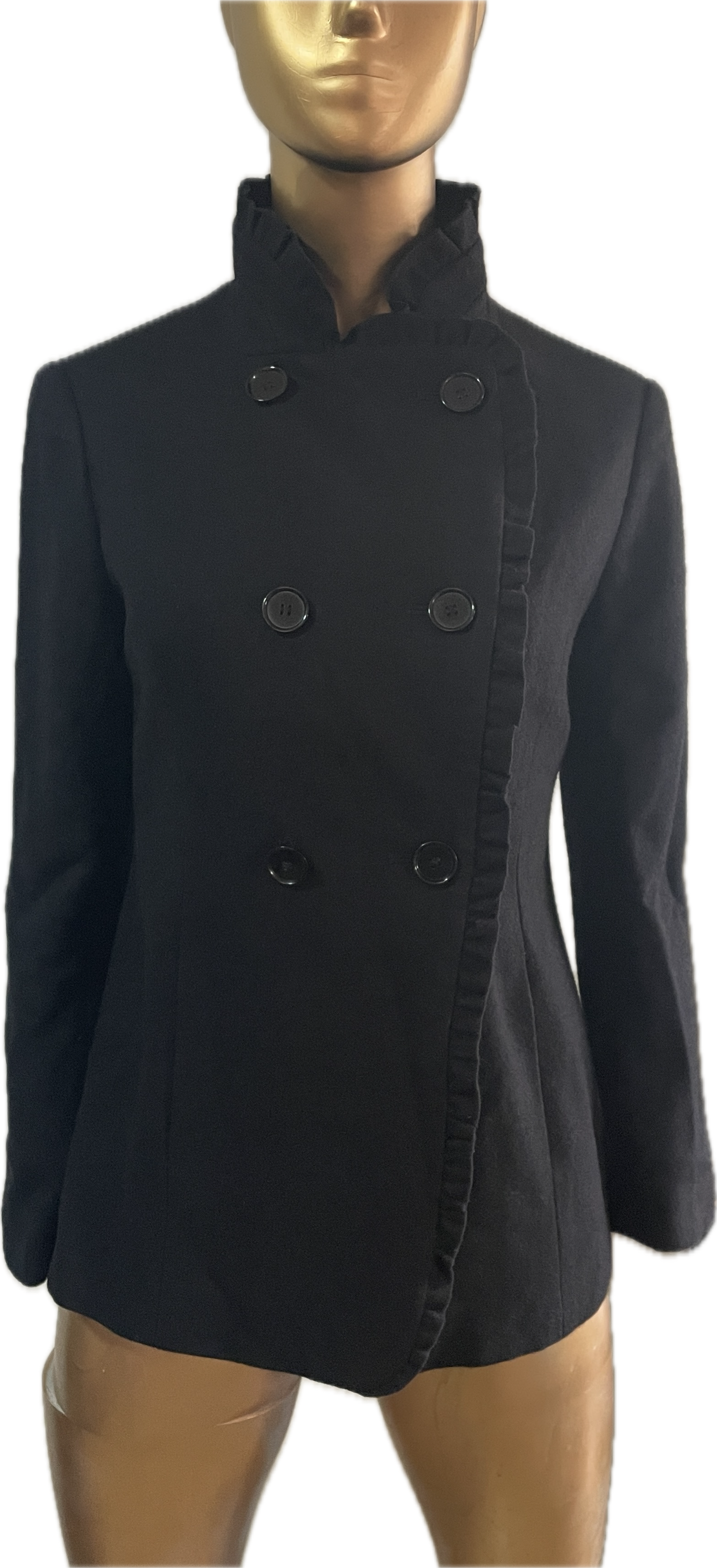 Blazer/Abrigo de Paño Estilo 60´s Ruffles ANN TAYLOR (XS) COMO NUEVO 3
