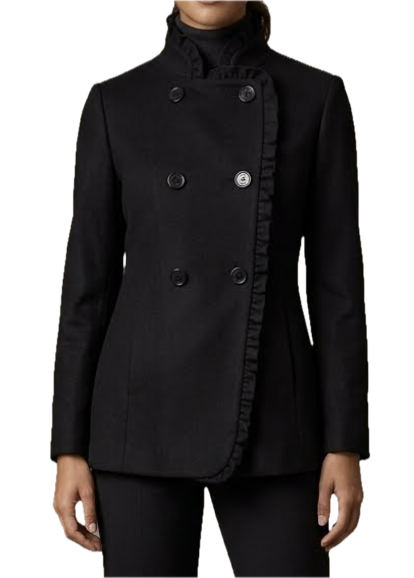 Blazer/Abrigo de Paño Estilo 60´s Ruffles ANN TAYLOR (XS) COMO NUEVO 1
