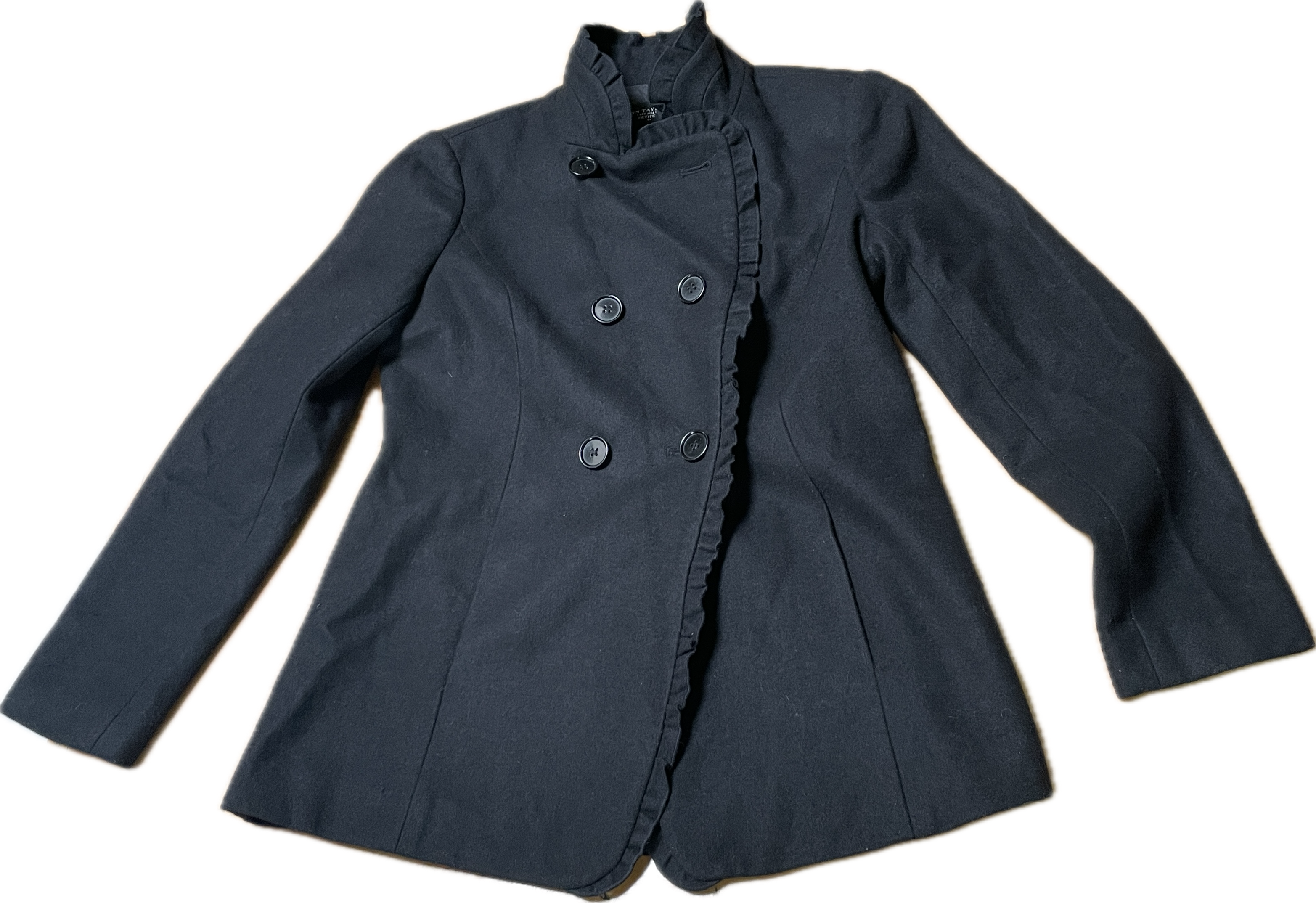 Blazer/Abrigo de Paño Estilo 60´s Ruffles ANN TAYLOR (XS) COMO NUEVO 5