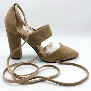 Zapatos Taco Alto Chunk Wrap Around THE MARCH (36) COMO NUEVO