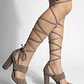 Zapatos Taco Alto Chunk Wrap Around THE MARCH (36) COMO NUEVO - Miniatura 3