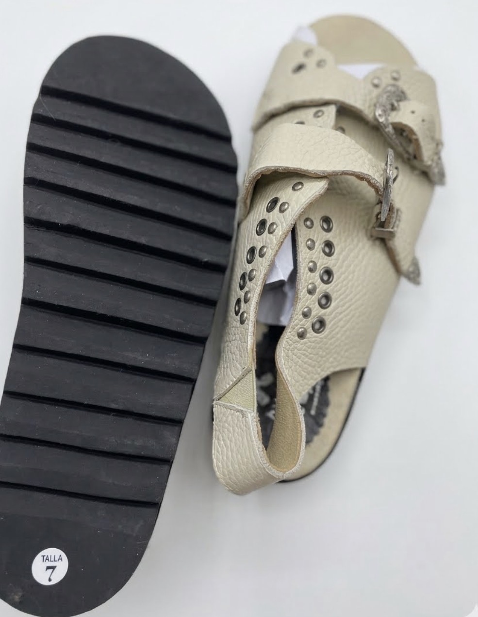 Sandalias Double Buckle Plataforma 100% Cuero AURORA CONEJERO (37-38) NUEVO 4