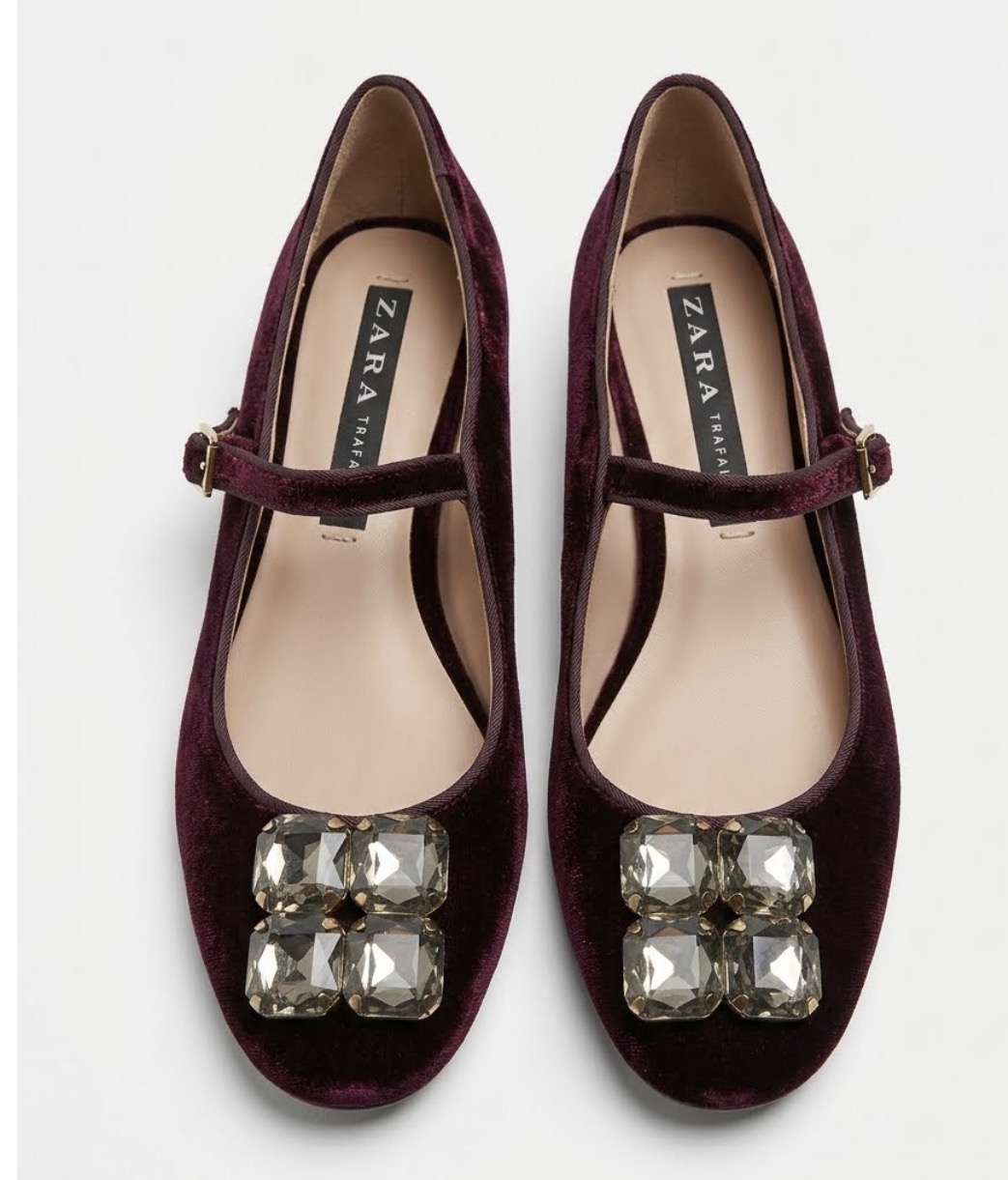 Ballerinas Terciopelo Mary Jane ZARA TRAFALUC (37) COMO NUEVO 2