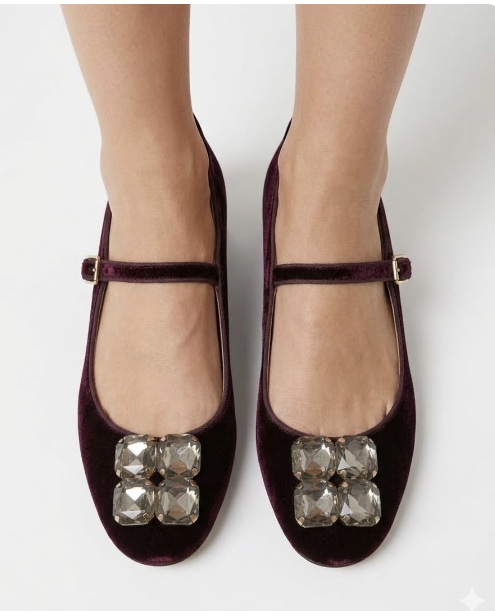 Ballerinas Terciopelo Mary Jane ZARA TRAFALUC (37) COMO NUEVO 1