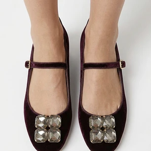 Ballerinas Terciopelo Mary Jane ZARA TRAFALUC (37) COMO NUEVO