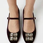 Ballerinas Terciopelo Mary Jane ZARA TRAFALUC (37) COMO NUEVO - Miniatura 1