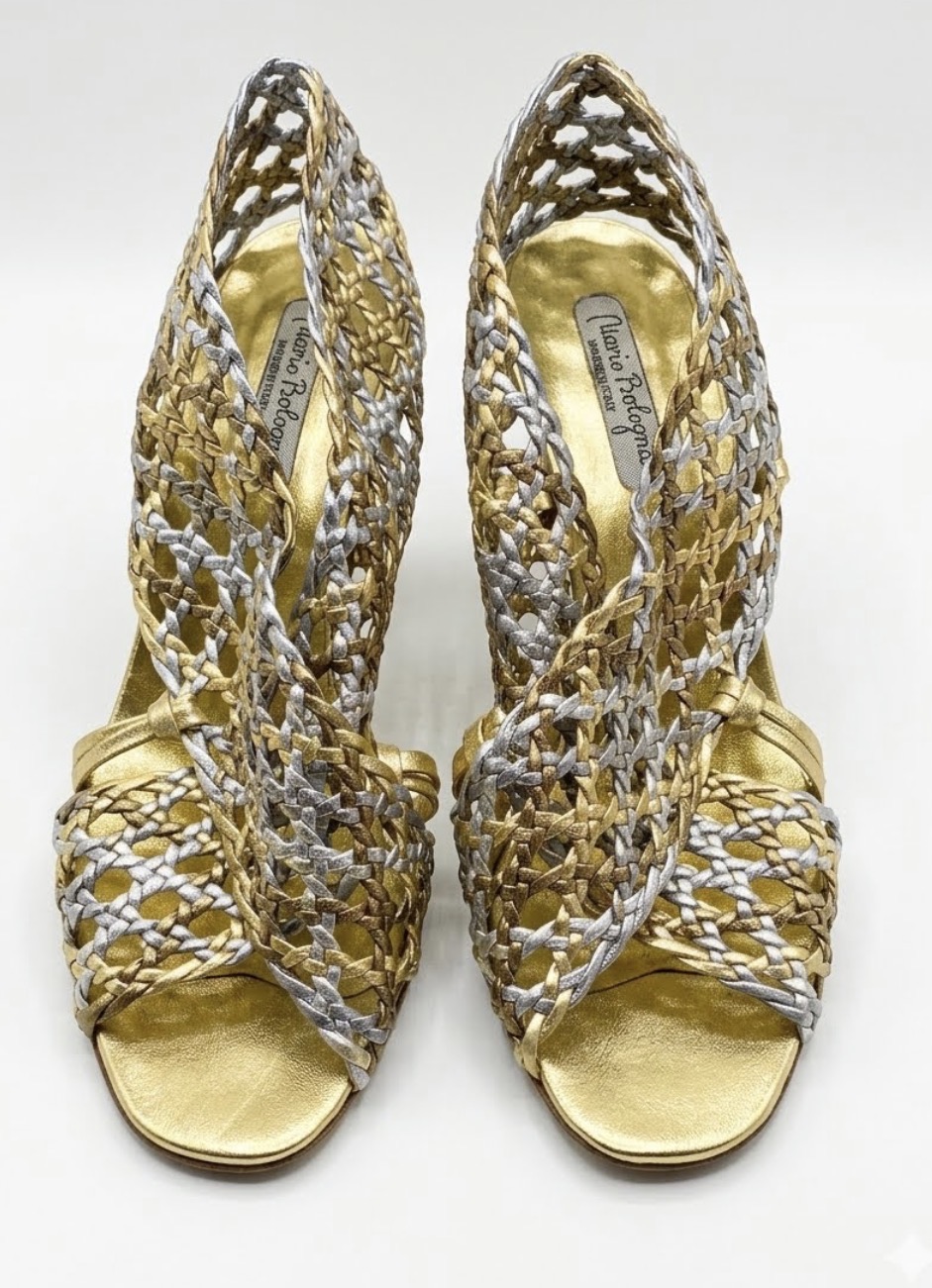 Sandalias Tacón Cage Sandal 100% Cuero MARIO BOLOGNA (40) COMO NUEVO 1