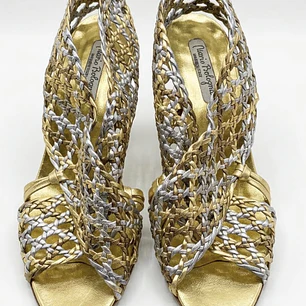 Sandalias Tacón Cage Sandal 100% Cuero MARIO BOLOGNA (40) COMO NUEVO