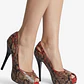 Zapatos Taco Alto Snake Print PeepToe Platform GUESS (37.5) COMO NUEVO - Miniatura 1