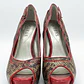 Zapatos Taco Alto Snake Print PeepToe Platform GUESS (37.5) COMO NUEVO - Miniatura 3
