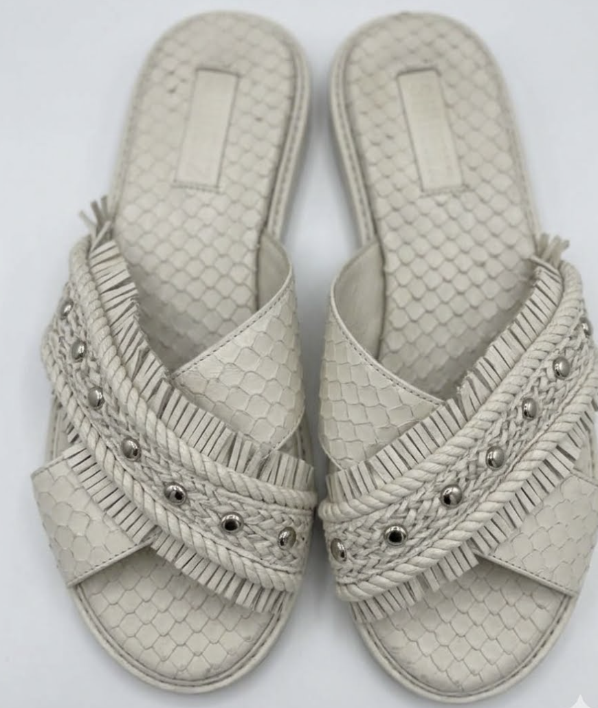 Sandalias Pitón 100% Cuero Marfil SCHUTZ (37) NUEVO 2