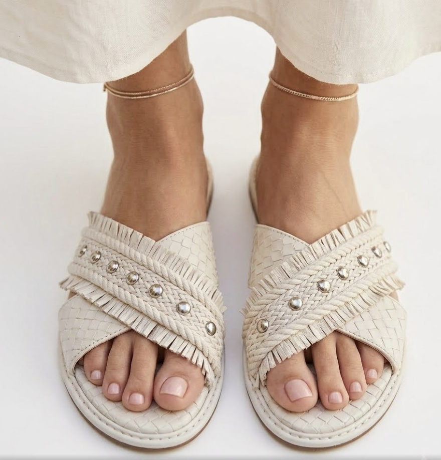 Sandalias Pitón 100% Cuero Marfil SCHUTZ (37) NUEVO 1