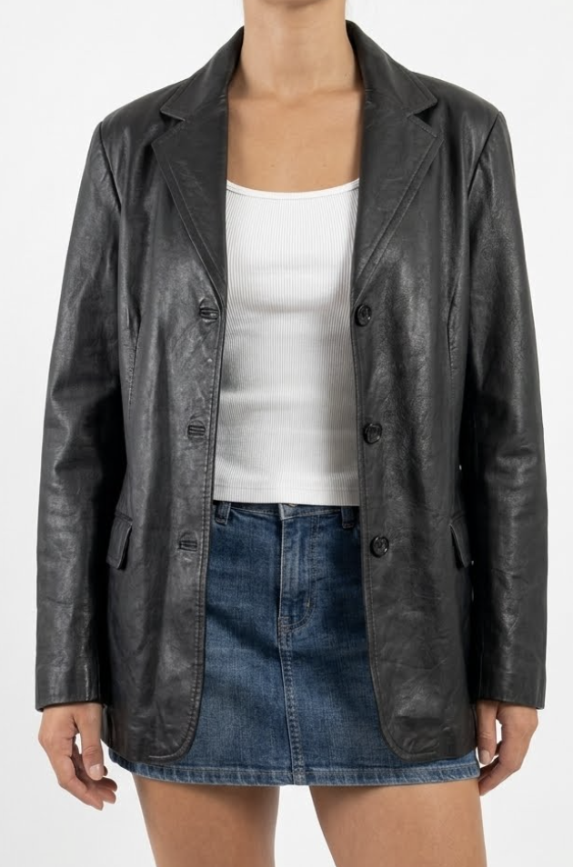 Chaqueta 100% Cuero Vacuno ONA SAEZ (M) COMO NUEVO 1