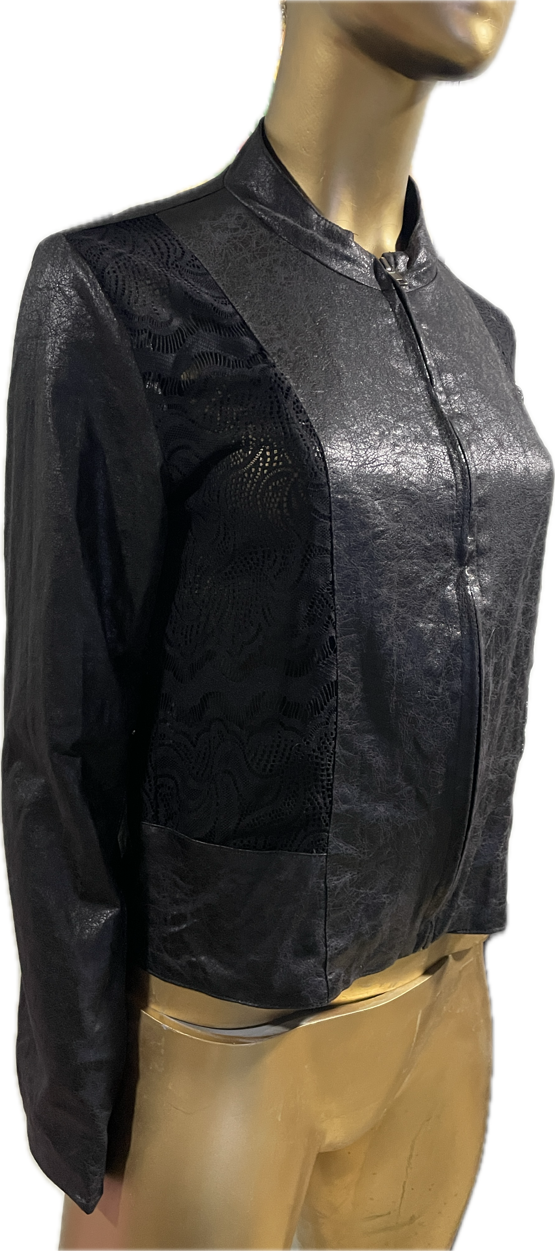 Bomber Satinado Ecocuero Encaje HALO (S)  4
