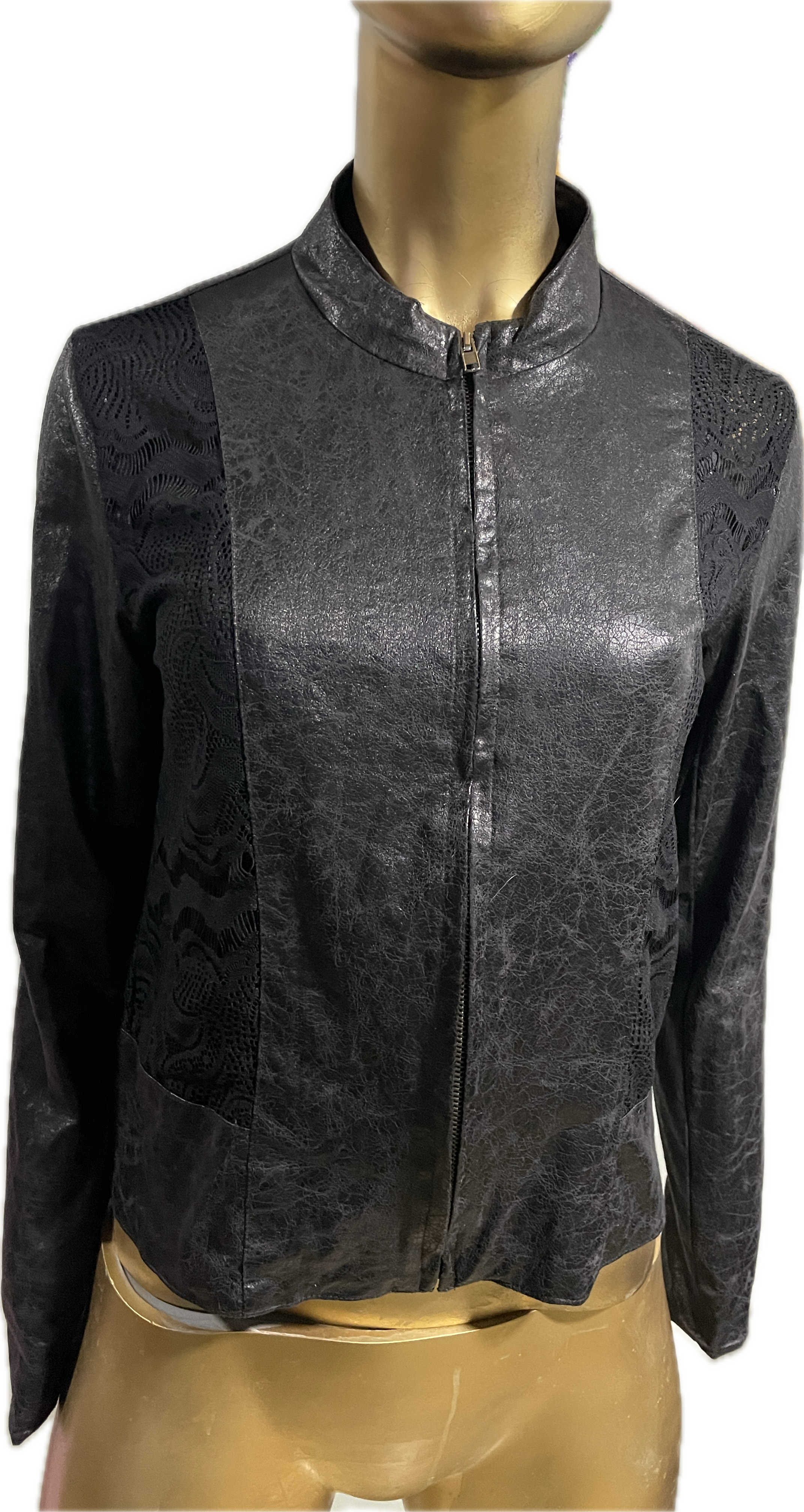 Bomber Satinado Ecocuero Encaje HALO (S)  5