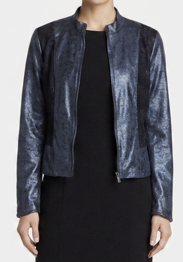 Bomber Satinado Ecocuero Encaje HALO (S)  1