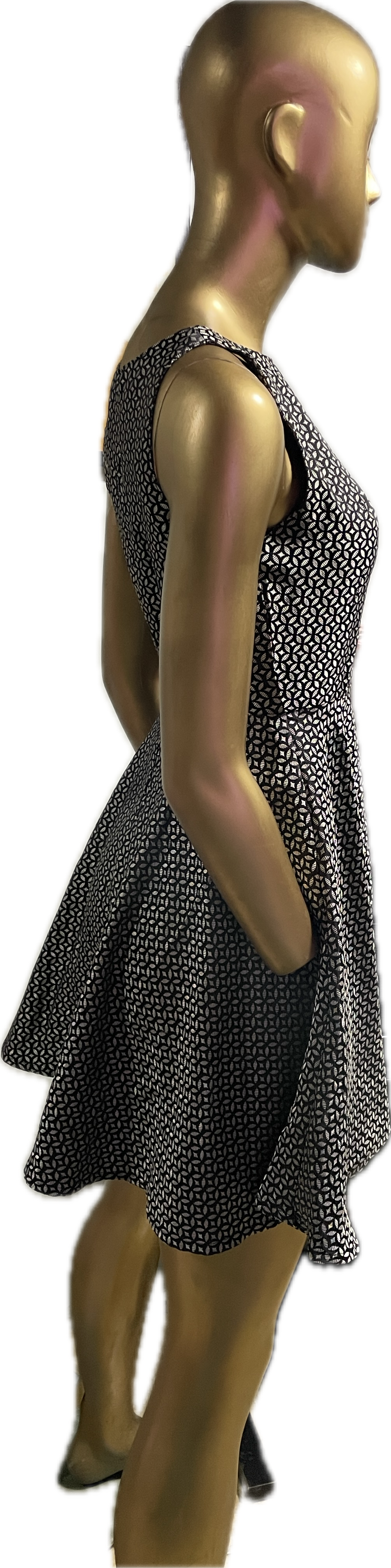 Vestido Coctail Flare Estructurado Jaquard BB DAKOTA (XS) COMO NUEVO 2