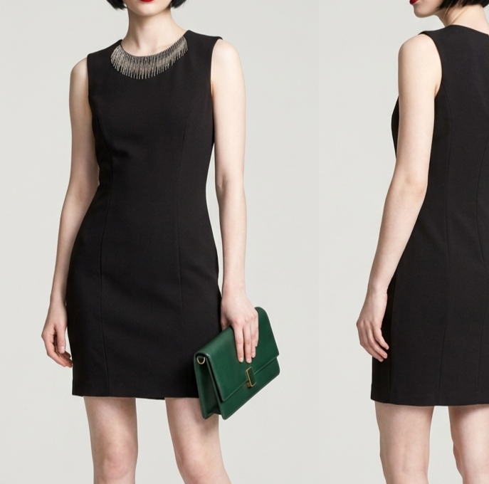 Vestido Little Black Dress Collar Plata H&M (XS) 1