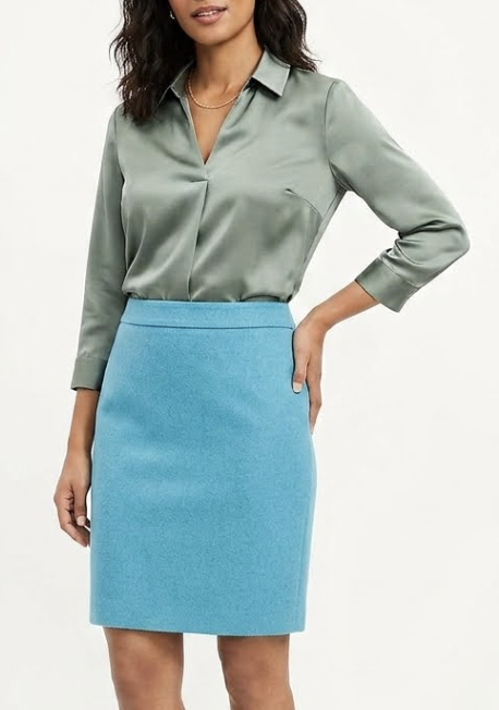 Falda The Pencil Skirt 70% Lana J.CREW (M) NUEVO 1