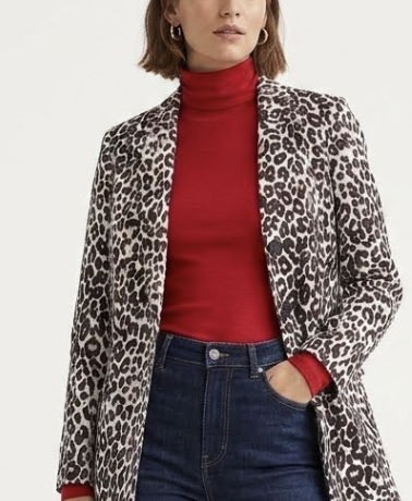Abrigo Entallado Midi Animal Print (H&M) NUEVO CON ETIQUETAS  2