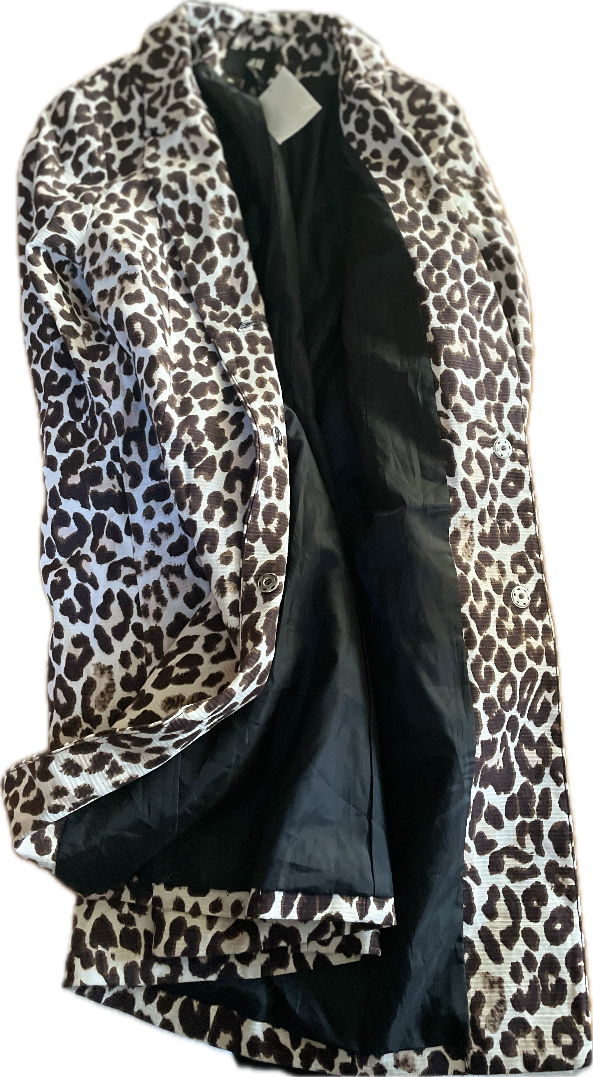 Abrigo Entallado Midi Animal Print (H&M) NUEVO CON ETIQUETAS  3