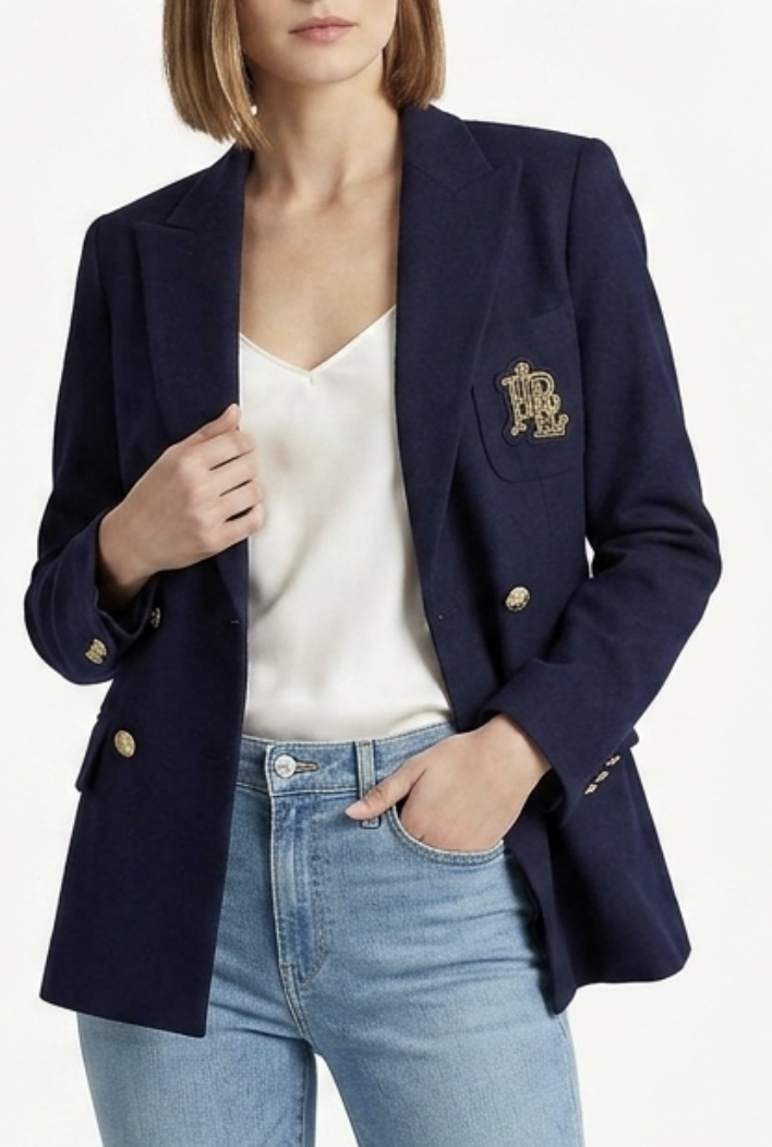 Blazer Double Breasted Insignia Clásico 100% Lana RALPH LAUREN (M)   1