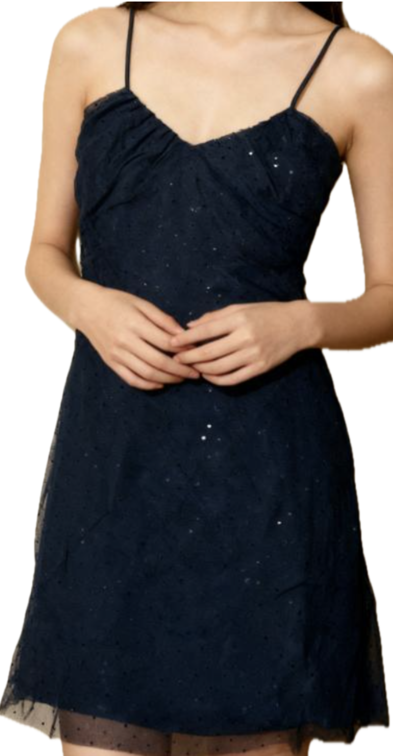 Vestido Lencero Lentejuelas MANGO (XS) NUEVO CON ETIQUETAS 2