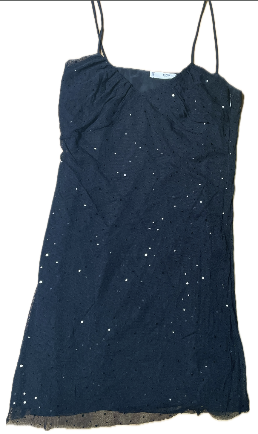 Vestido Lencero Lentejuelas MANGO (XS) NUEVO CON ETIQUETAS 3