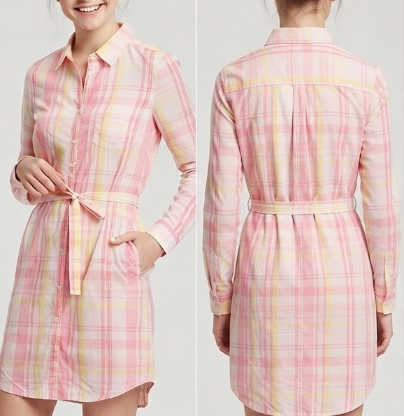 Vestido Camisero Cuadrillé TOMMY HILFIGER (S) NUEVO CON ETIQUETAS 1