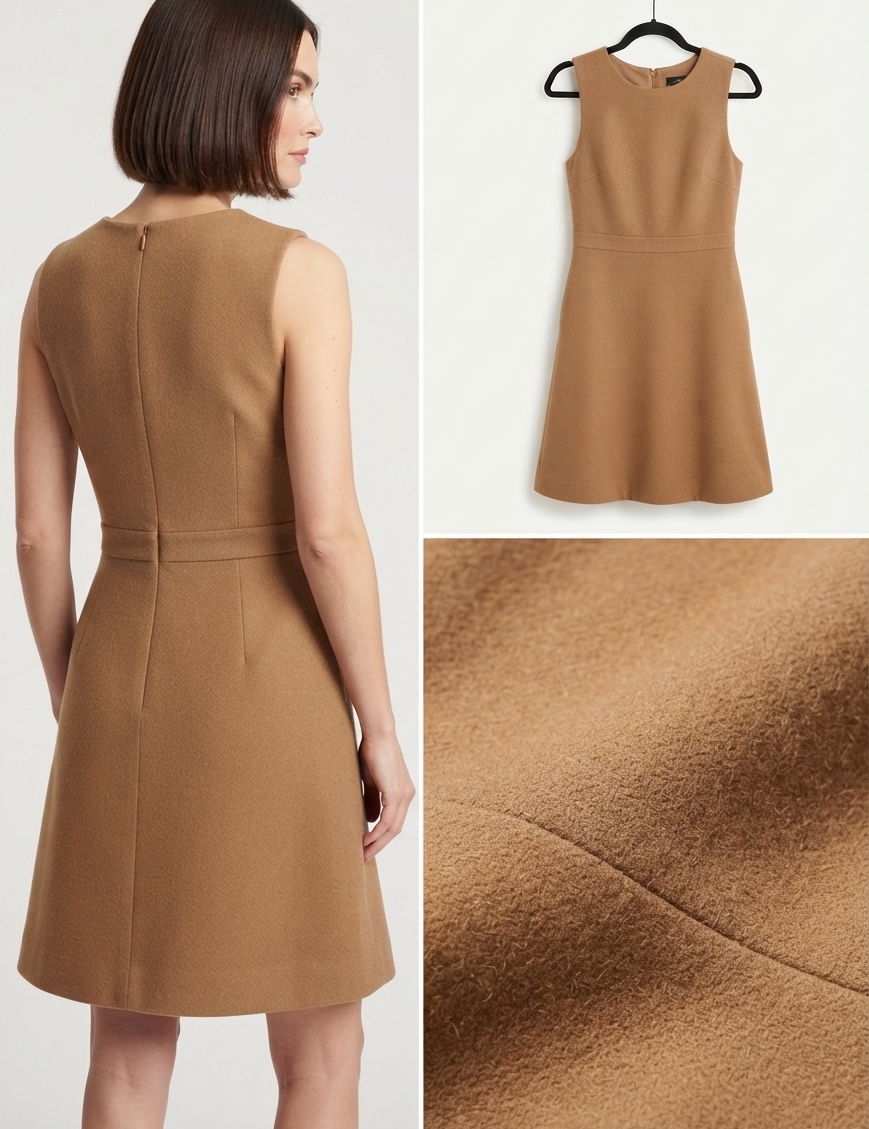 Vestido Corto Camel Sin mangas J. CREW (S) NUEVO CON ETIQUETAS  2