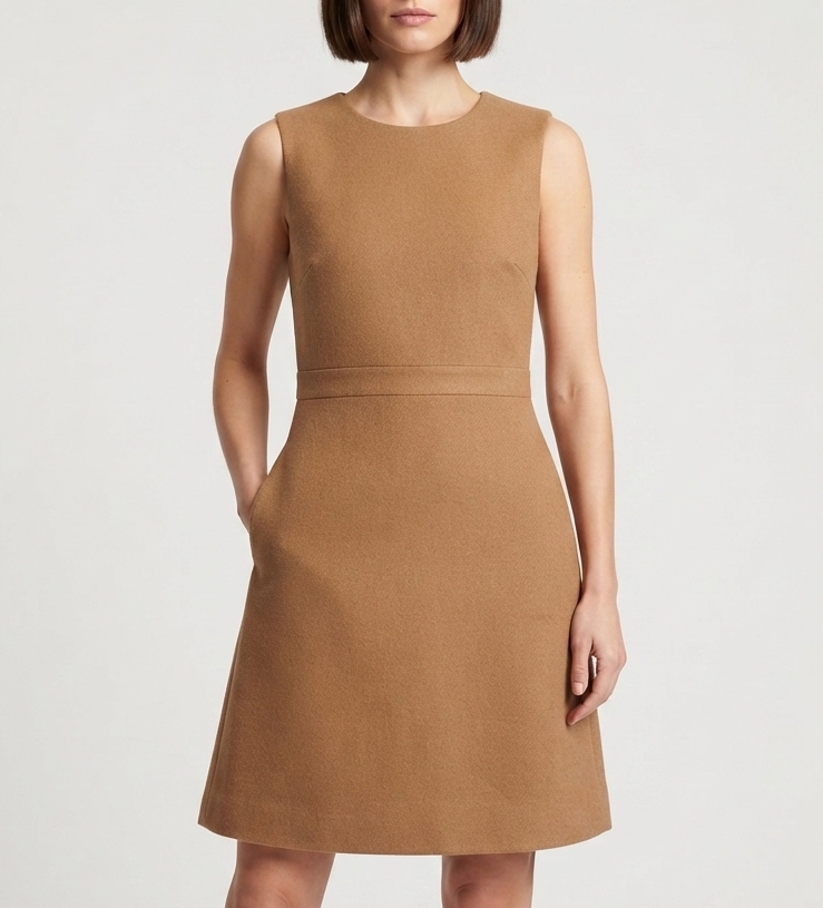 Vestido Corto Camel Sin mangas J. CREW (S) NUEVO CON ETIQUETAS  1
