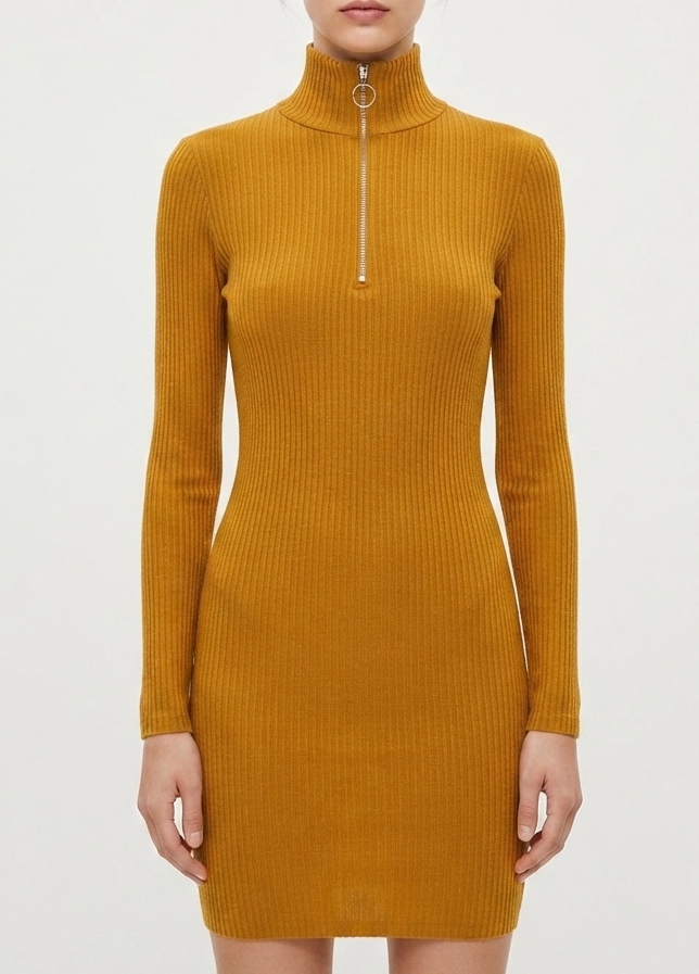 Vestido de Punto Mostaza TOPSHOP (S) NUEVO CON ETIQUETAS 1