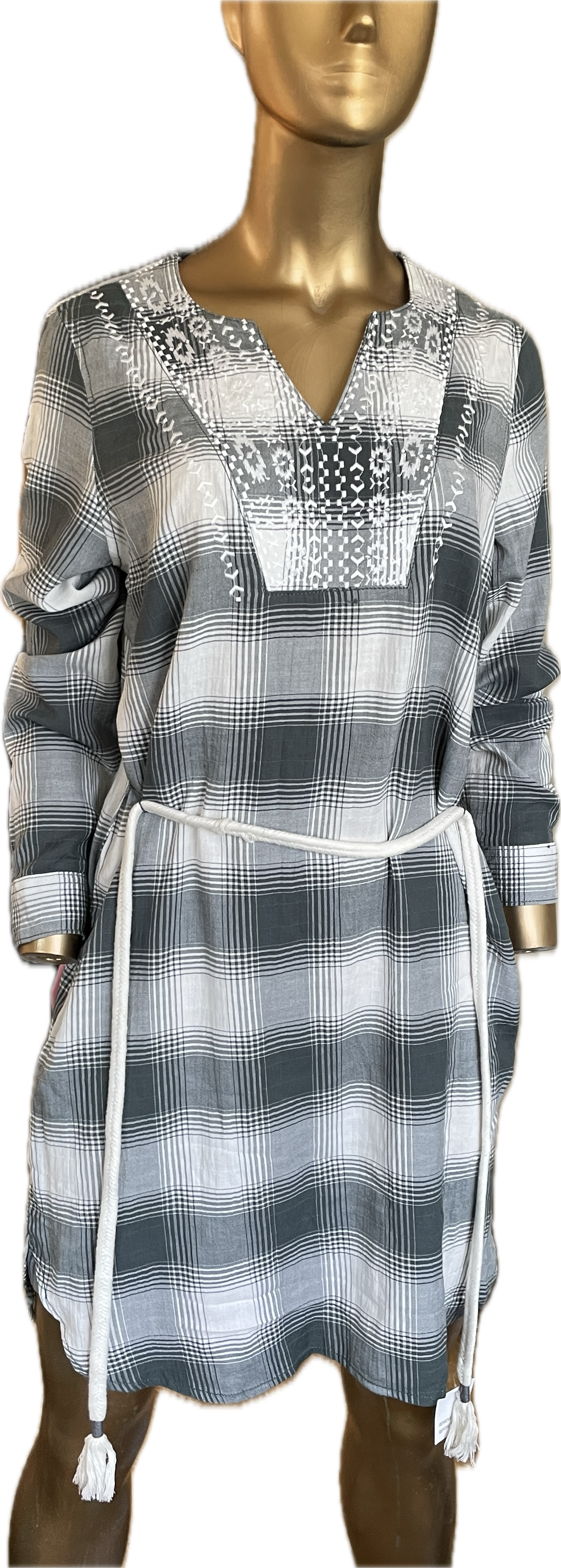 Vestido Túnica Bordados Franela 100% Algodón SONOMA (S) NUEVO CON ETIQUETAS 2