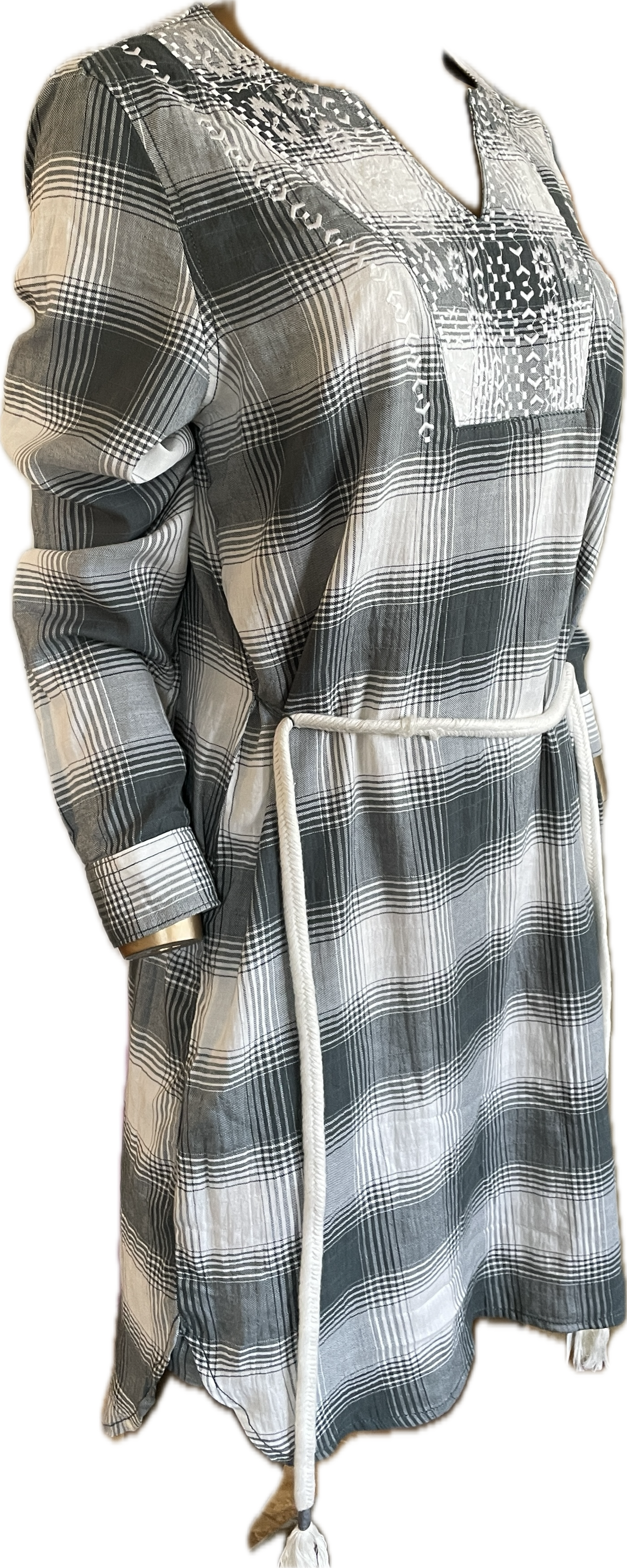 Vestido Túnica Bordados Franela 100% Algodón SONOMA (S) NUEVO CON ETIQUETAS 3