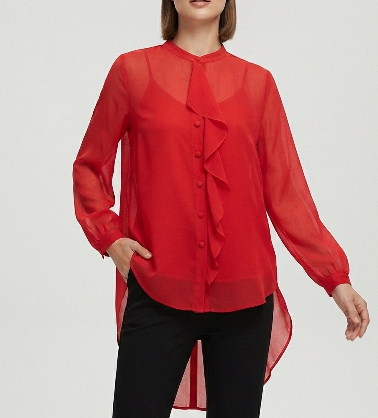 Blusa de Gasa Asimétrica BISOU BISOU (M) NUEV0 CON ETIQUETAS 1