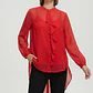 Blusa de Gasa Asimétrica BISOU BISOU (M) NUEV0 CON ETIQUETAS - Miniatura 1