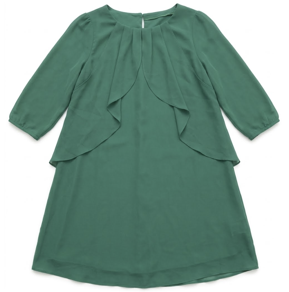 Vestido Chifón Capas Crepe SUITE BLANCO (S) NUEVO CON ETIQUETAS 2