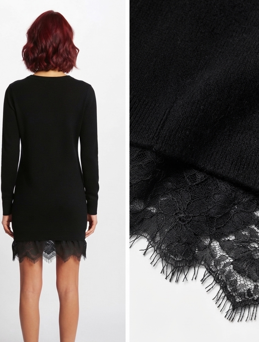 Vestido Suéter Detalle de Encaje (S) NUEVO 2