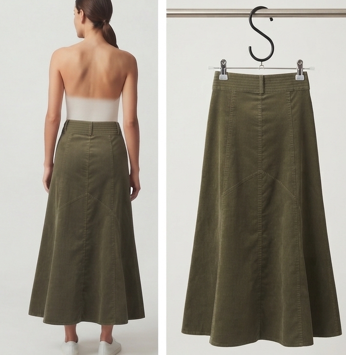 Maxi Falda de Cotele JONES NEW YORK SPORT (S) NUEVO CON ETIQUETAS 3