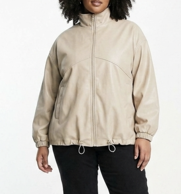 Chaqueta Bomber Ecocuero Bubble Hem ASOS DESIGN CURVE (XXL) SHOWROOM 1